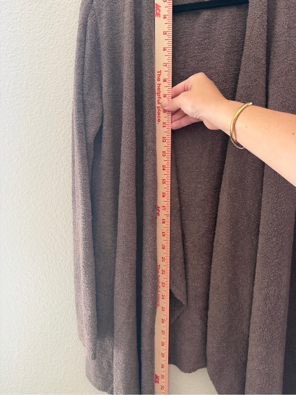 Barefoot Dreams Draped Open-Front Cardigan in Taupe/Brown- Bamboo Chic Lite - Picture 7 of 9